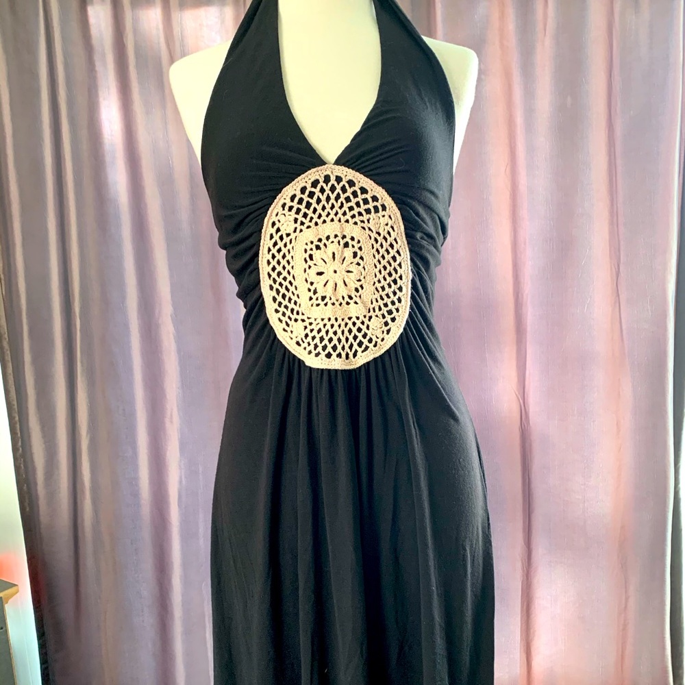 Black halter dress